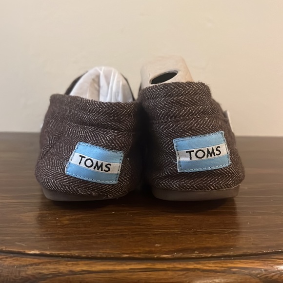 TOMS brown tweed slip ons women’s 7 - Picture 3 of 5